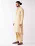 Vastramay Men's Gold Zari Weaved Kurta Dhoti Set